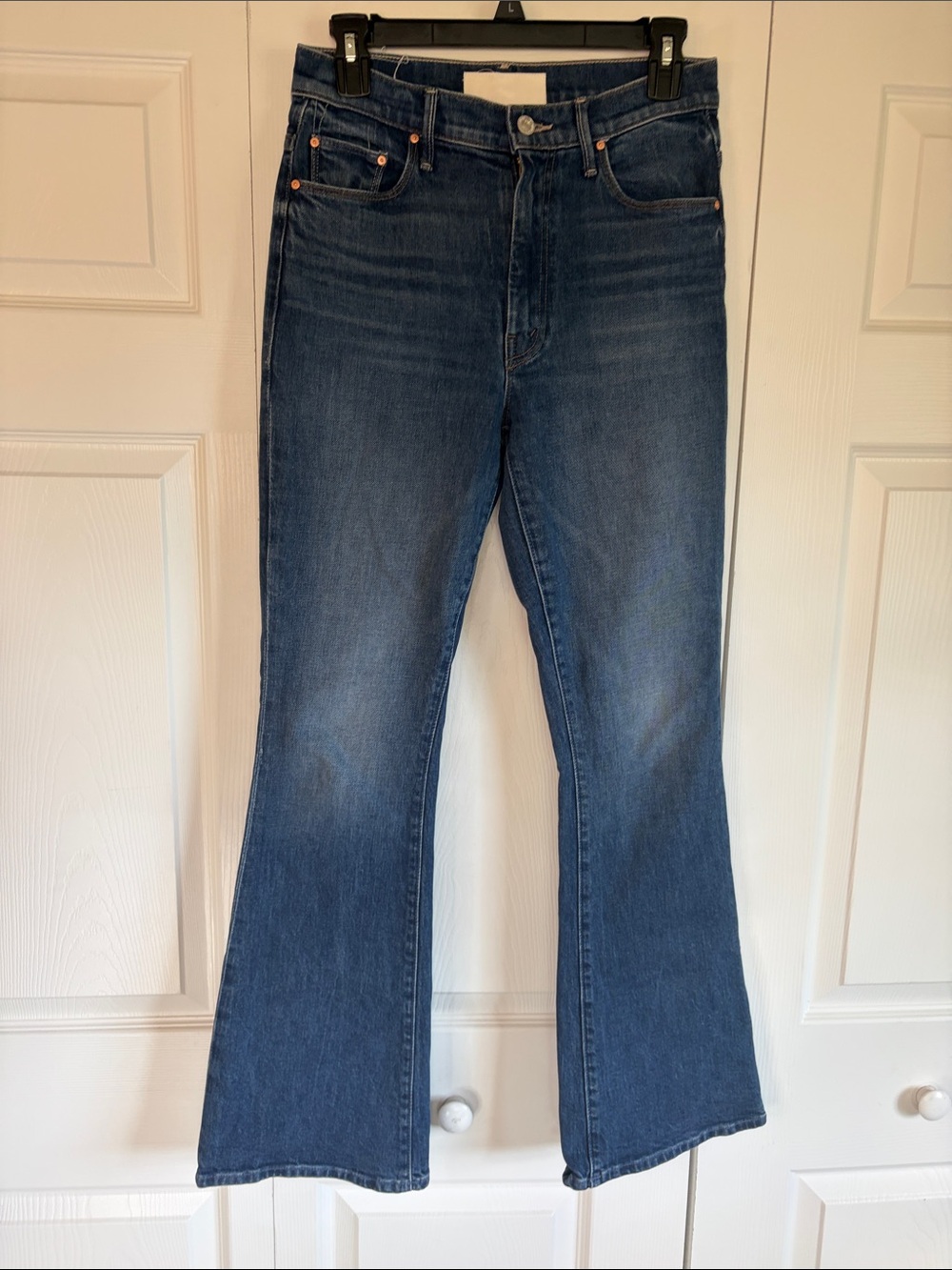 Mother Superior High-Waisted Weekender Skimp Flare Jeans Perfectly Imperfect 26